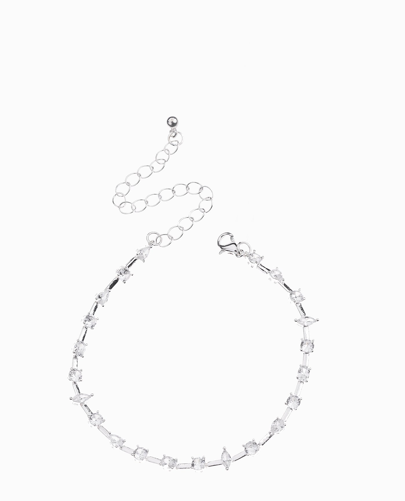 MULTI STONE ANKLET | Silver