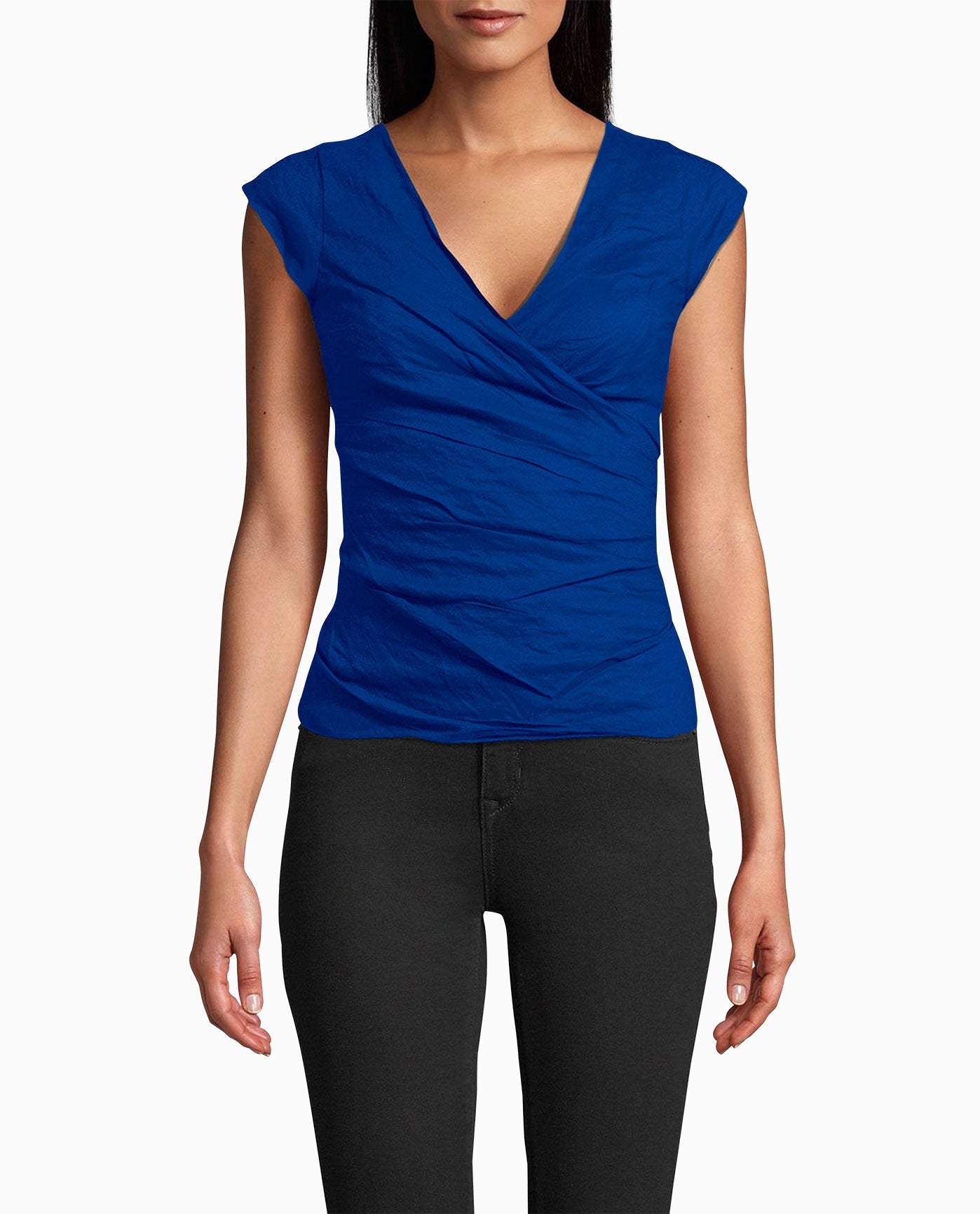 FRONT OF COTTON METAL LOGAN TOP | INSIGNIA BLUE