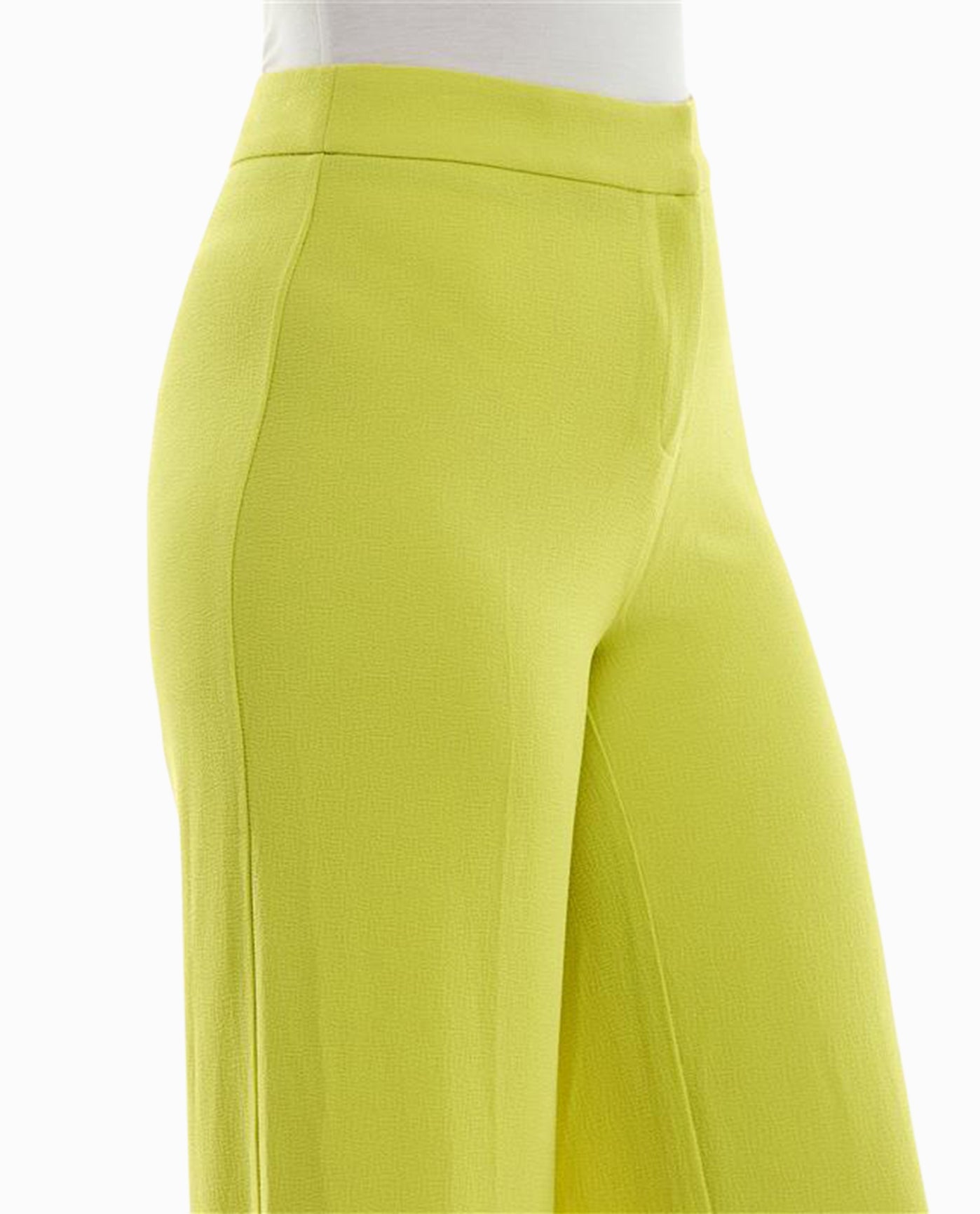 ZOOMED WAISTBAND OF CLAIRE STRETCH CREPE WIDE LEG PANTS | Citrine