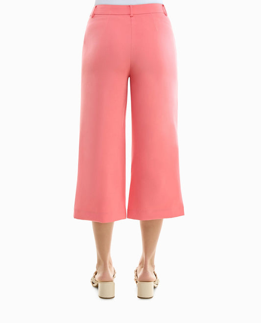 BACK OF MERCER STRETCH CROPPED ZIP FRONT FLARE PANT | Sugar Coral