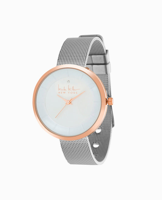 FRONT OF ROSE GOLD TONE STAINLESS STEEL STRAP WATCH, 34mm | Rose Gold