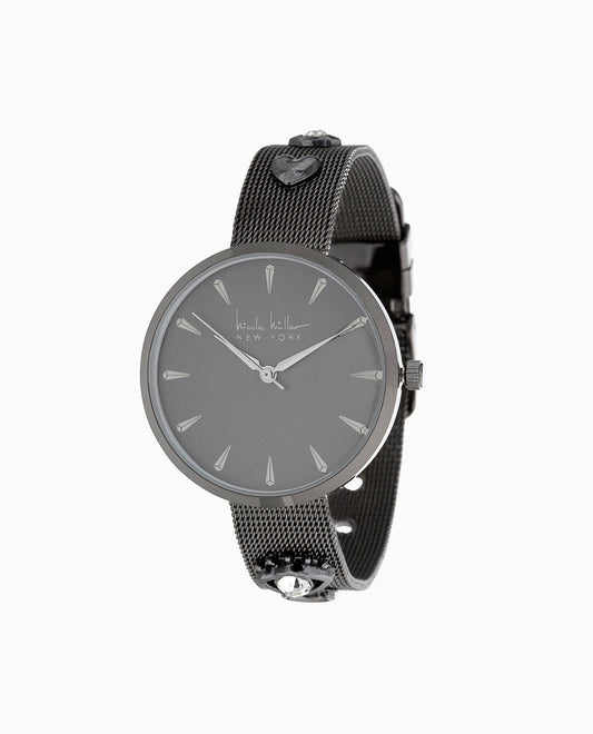 FRONT OF STAINLESS STEEL STRAP WATCH, 36mm | Black