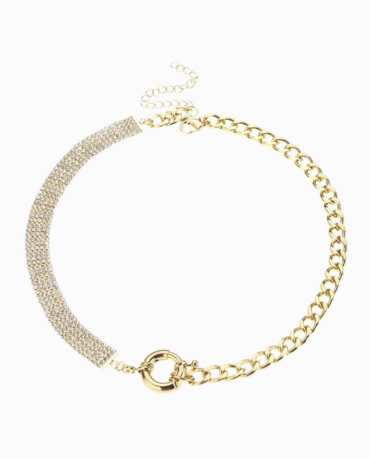 CHAINMAIL CHAIN TOGGLE NECKLACE | Gold
