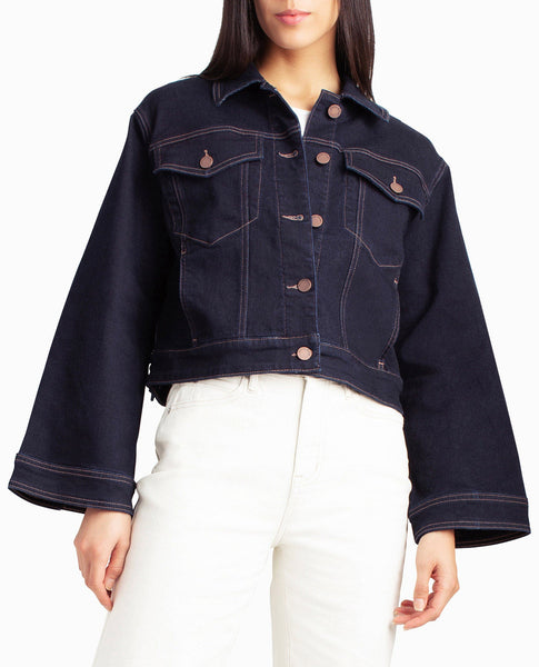Women's Nicole Miller Designer Lenox Hill Bell Sleeve Crop Jacket