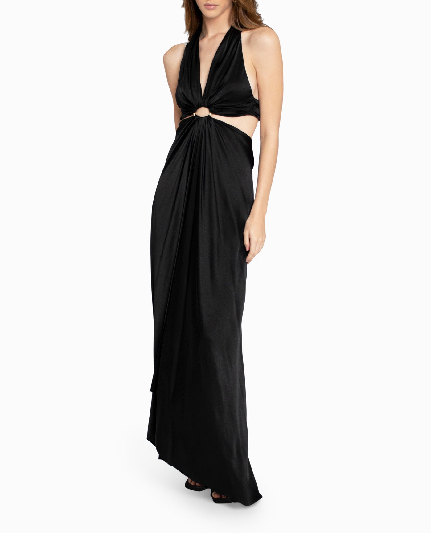 FRONT OF CUT OUT GOWN | BLACK
