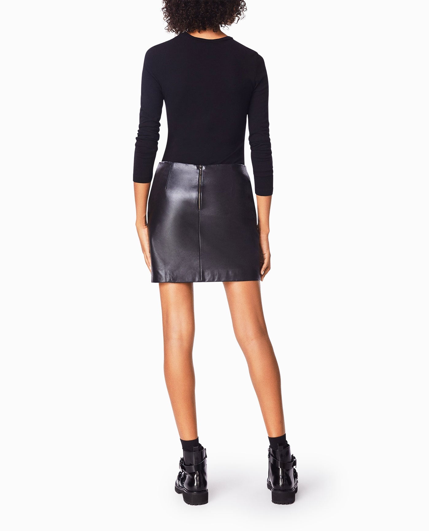 Leather embellished shop mini skirt