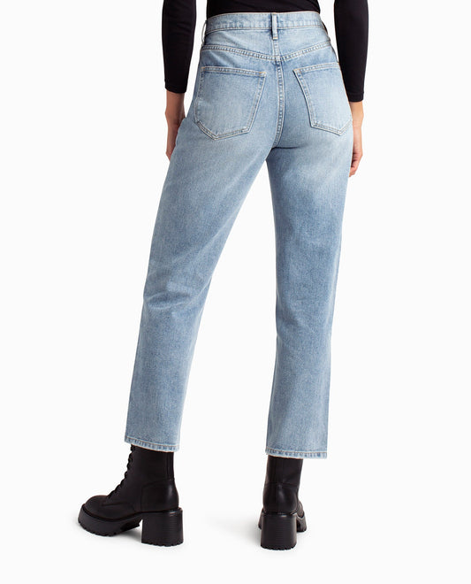 BACK OF CLINTON HILL HIGH RISE 90'S LOOSE FIT JEAN | Medium Blue
