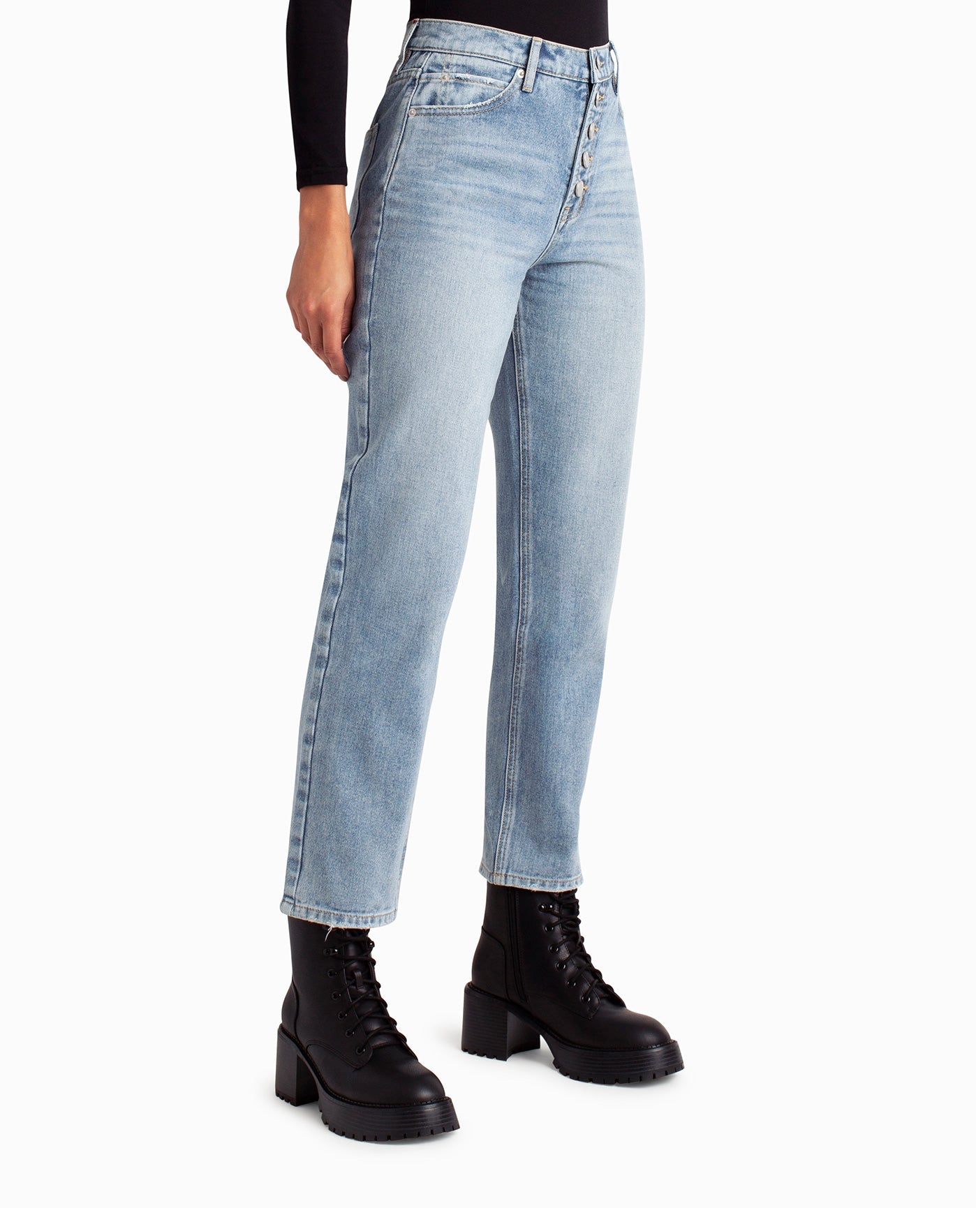 SIDE OF CLINTON HILL HIGH RISE 90'S LOOSE FIT JEAN | Medium Blue