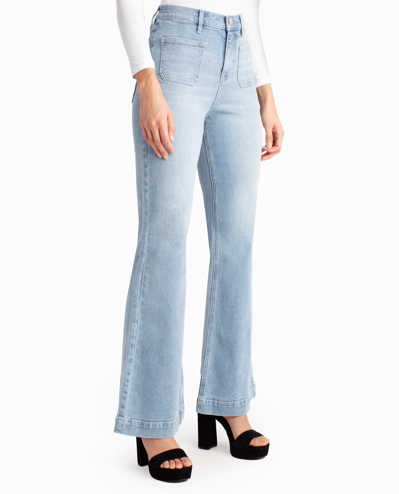 Buy HIGH-RISE BUTTON-DOWN FLARE JEANS for Women Online in India