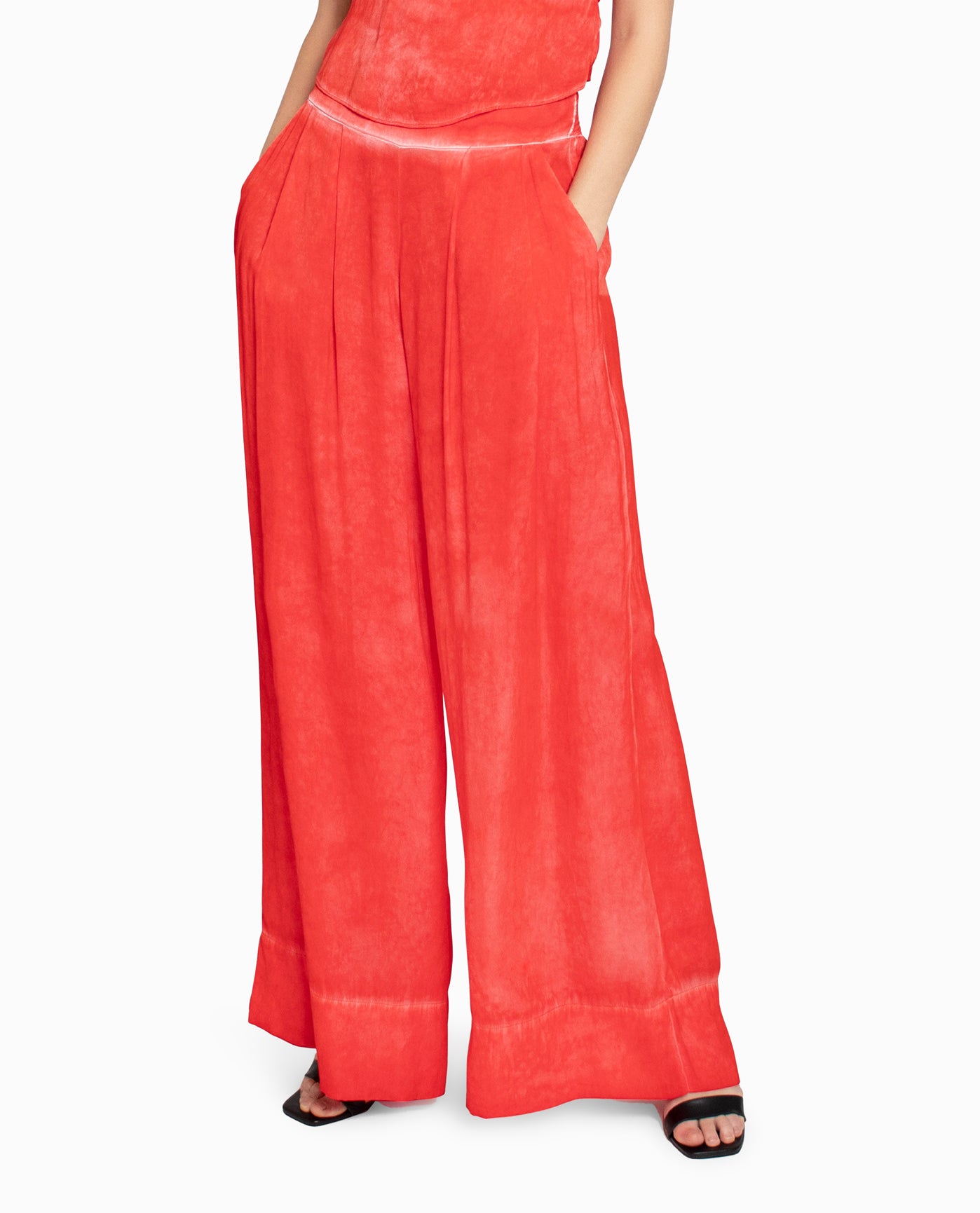 WIDE LEG PANT WITH FRONT POCKET | POPPY