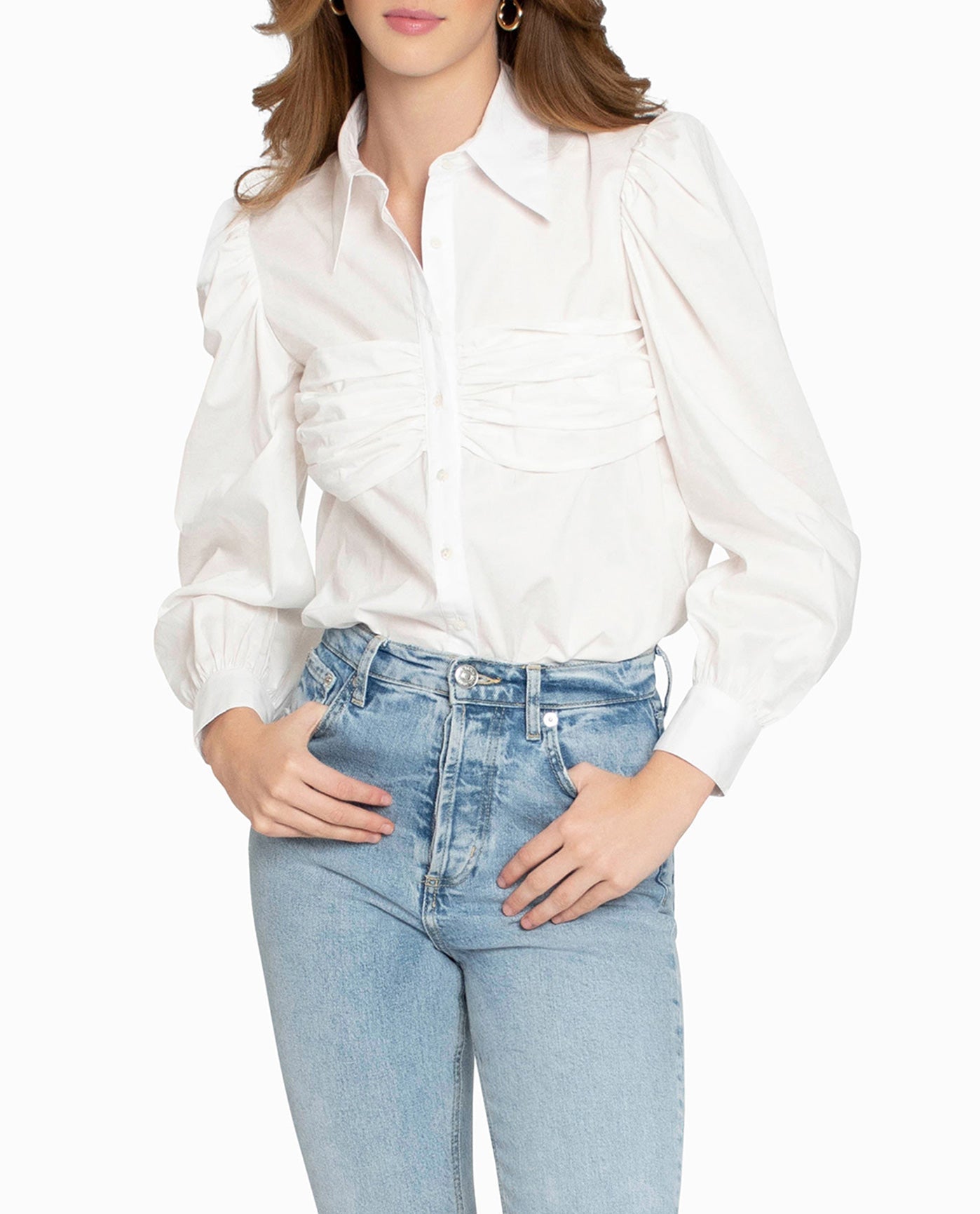 Women's Nicole Miller Designer Nora Sequin Button Front Shirt