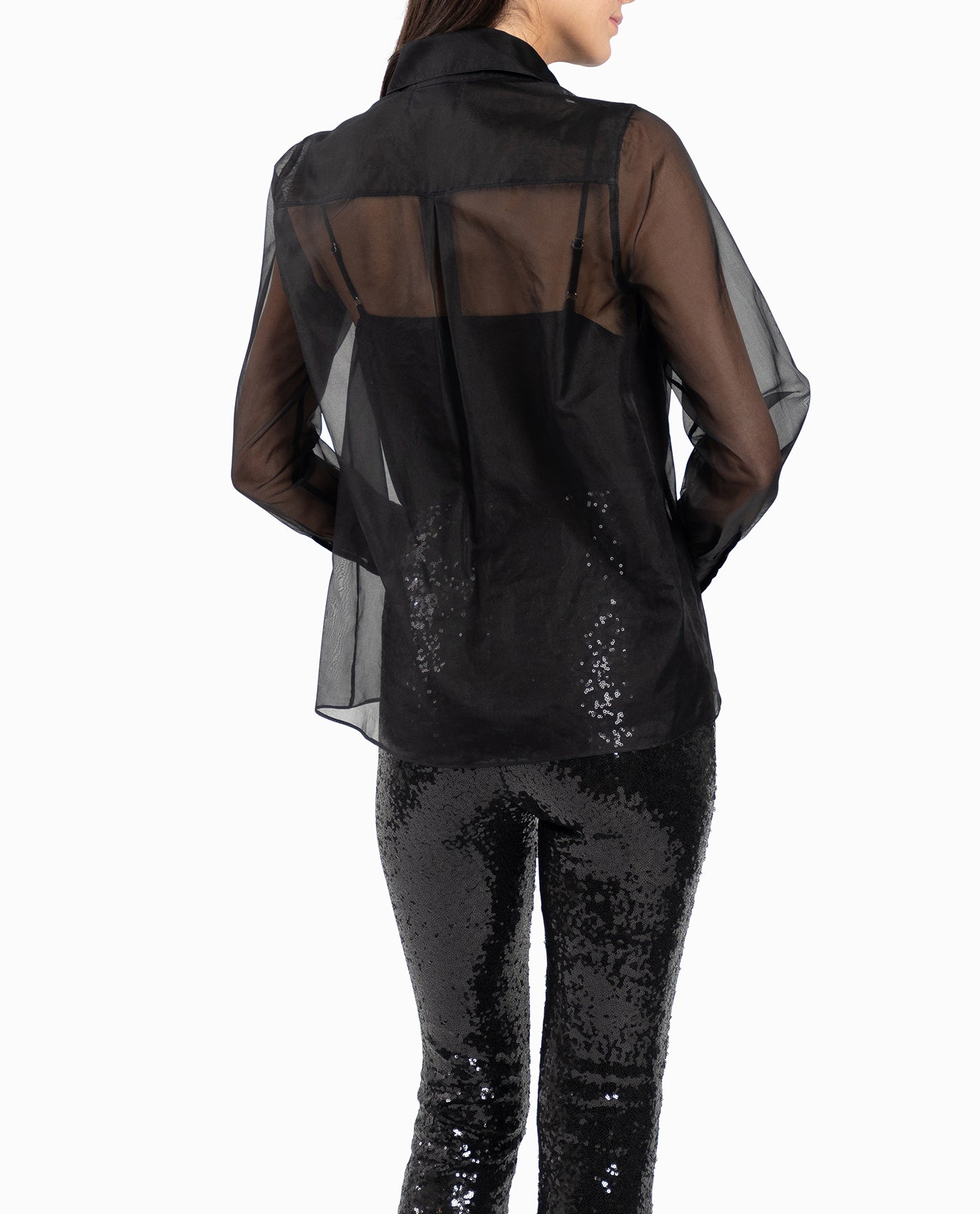 Womens Black Color Banglori Silk Deep Neck Full Sleeves Fancy