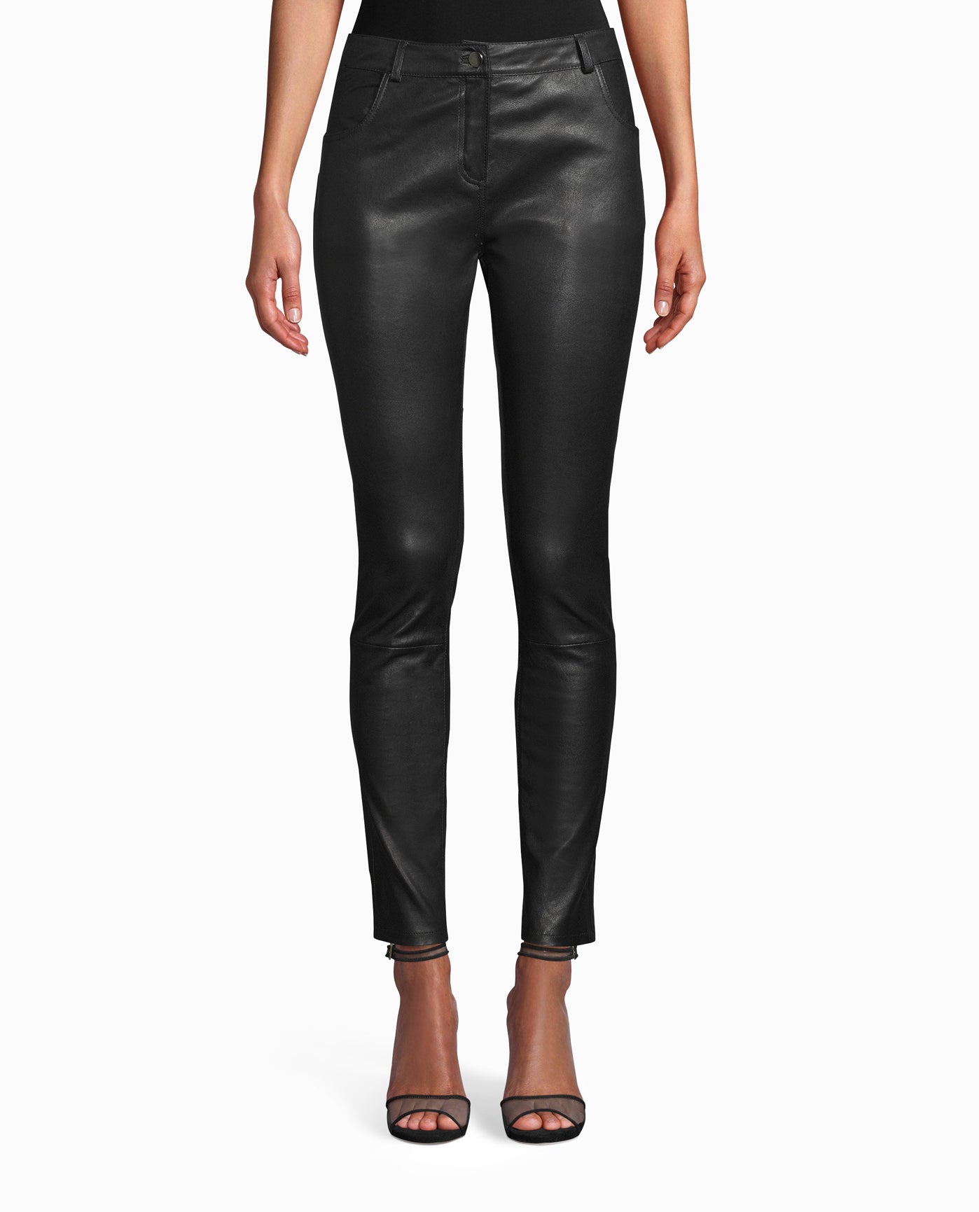 FRONT OF LEATHER PANT | BLACK