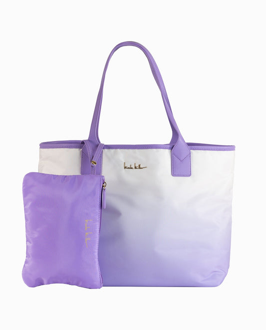 NYLON REVERSIBLE TOTE BAG | Lavender Ombre