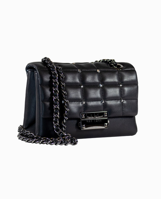 Quilted Crossbody with Studded Design | Black