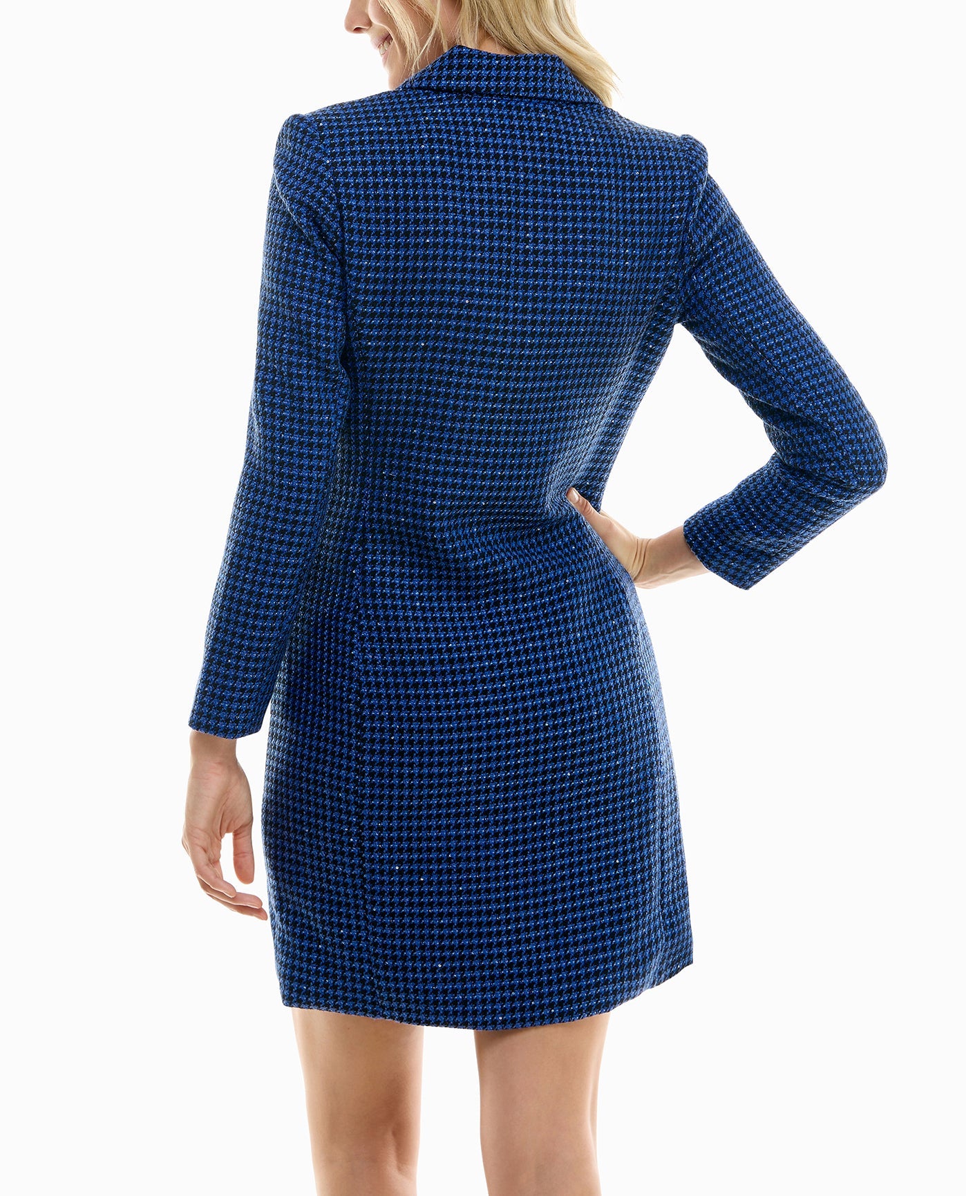 Women's Nicole Miller Designer Charlotte Houndstooth Long Sleeve