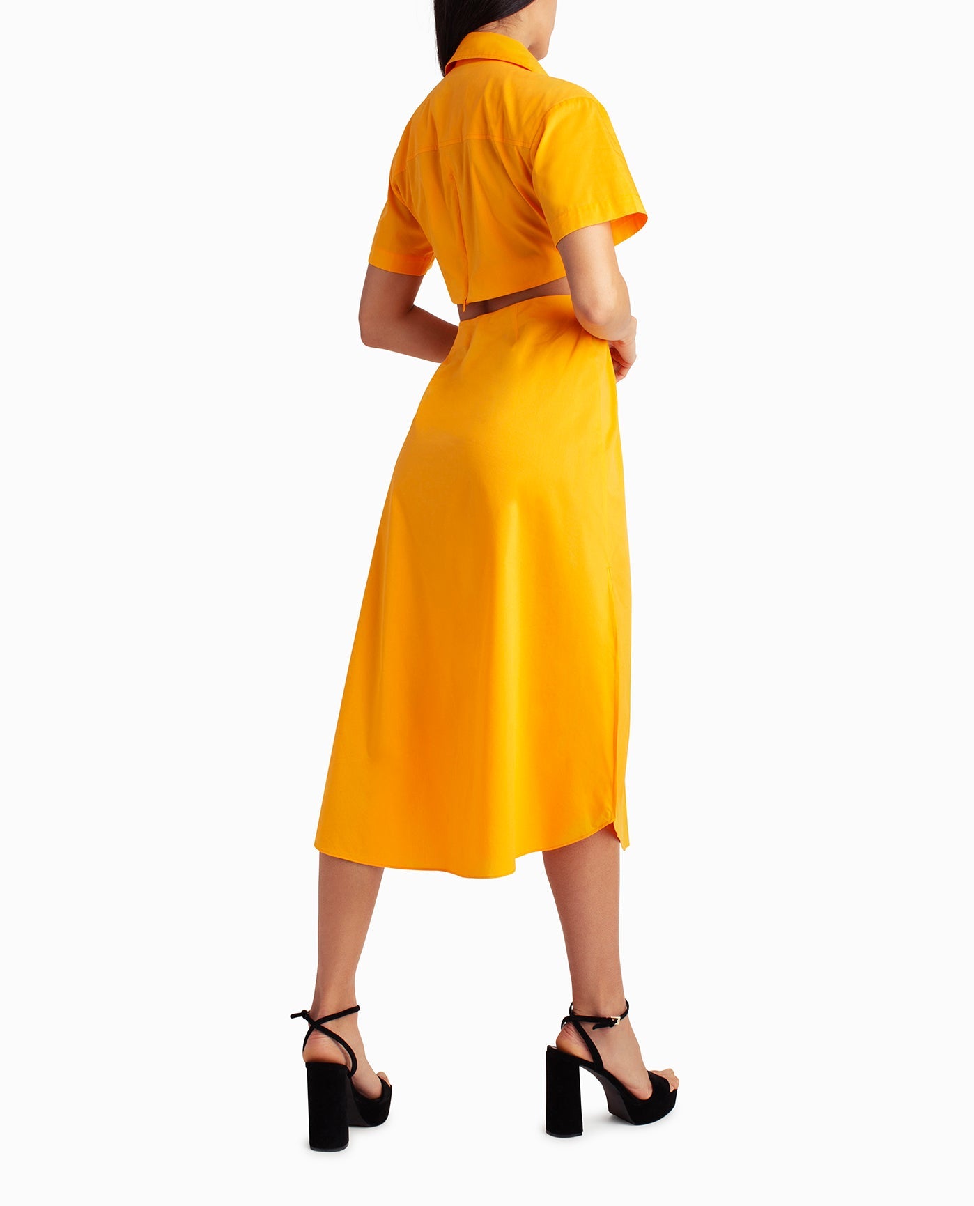 Mustard yellow on sale button up dress