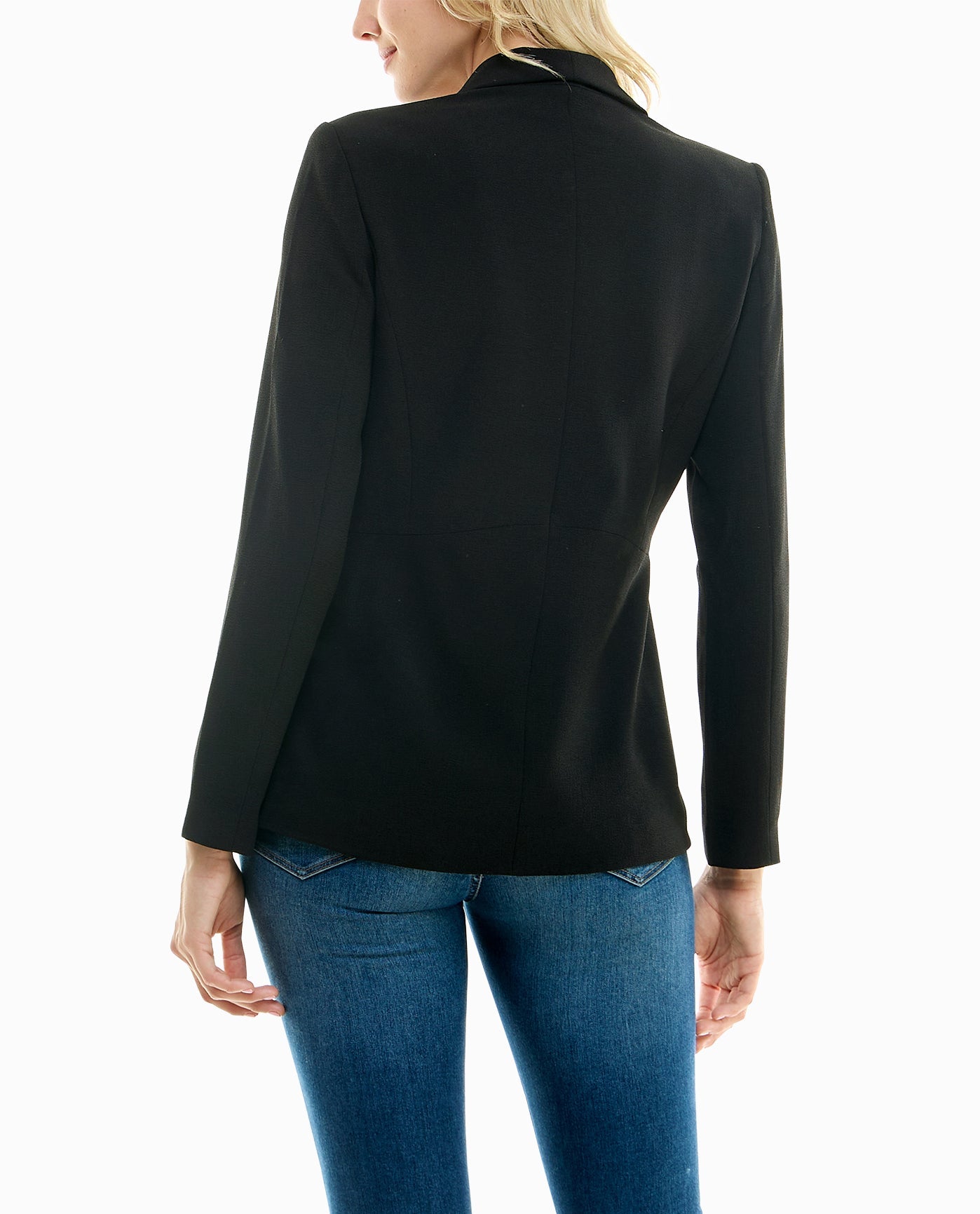 Women's Nicole Miller Designer Isla Stretch Crepe One Button Blazer