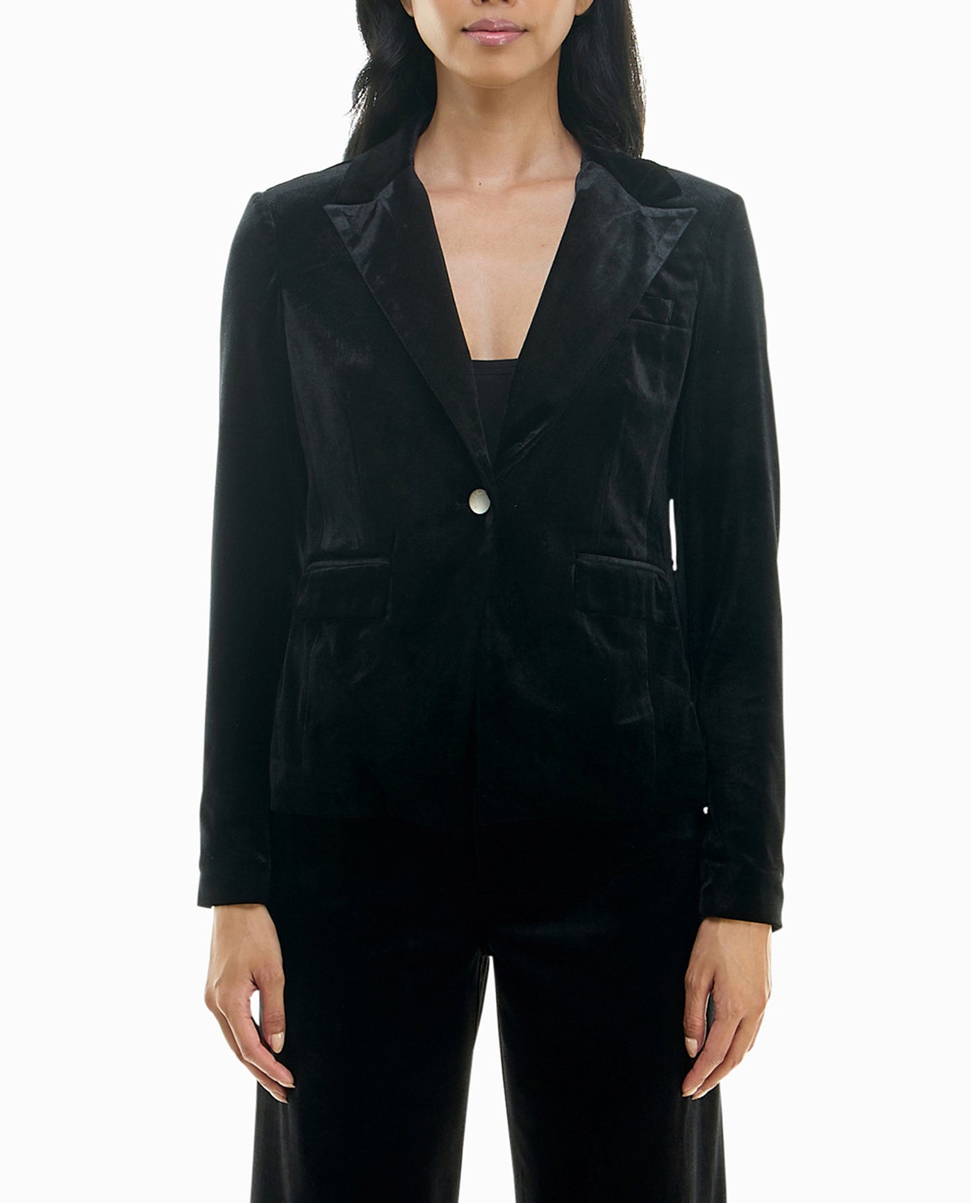 Women's Plus Size Isla Black Velvet Jacket