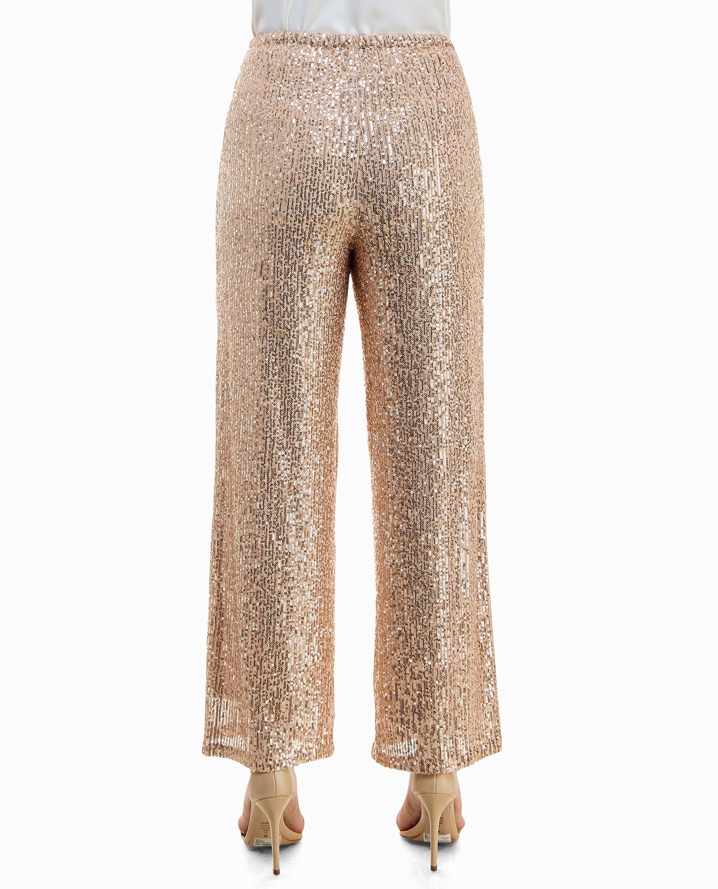 BACK OF AVERY ALL OVER SEQUIN PULL ON PANT | Champagne Sequins