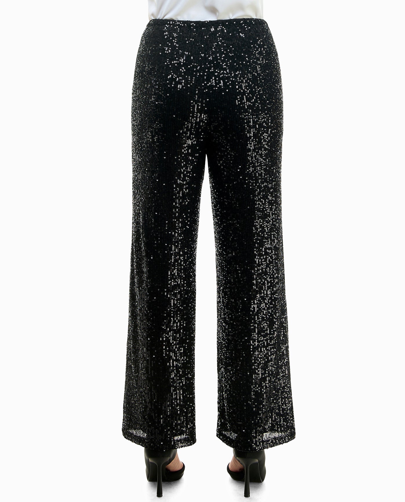 BACK OF AVERY ALL OVER SEQUIN PULL ON PANT | Very Black