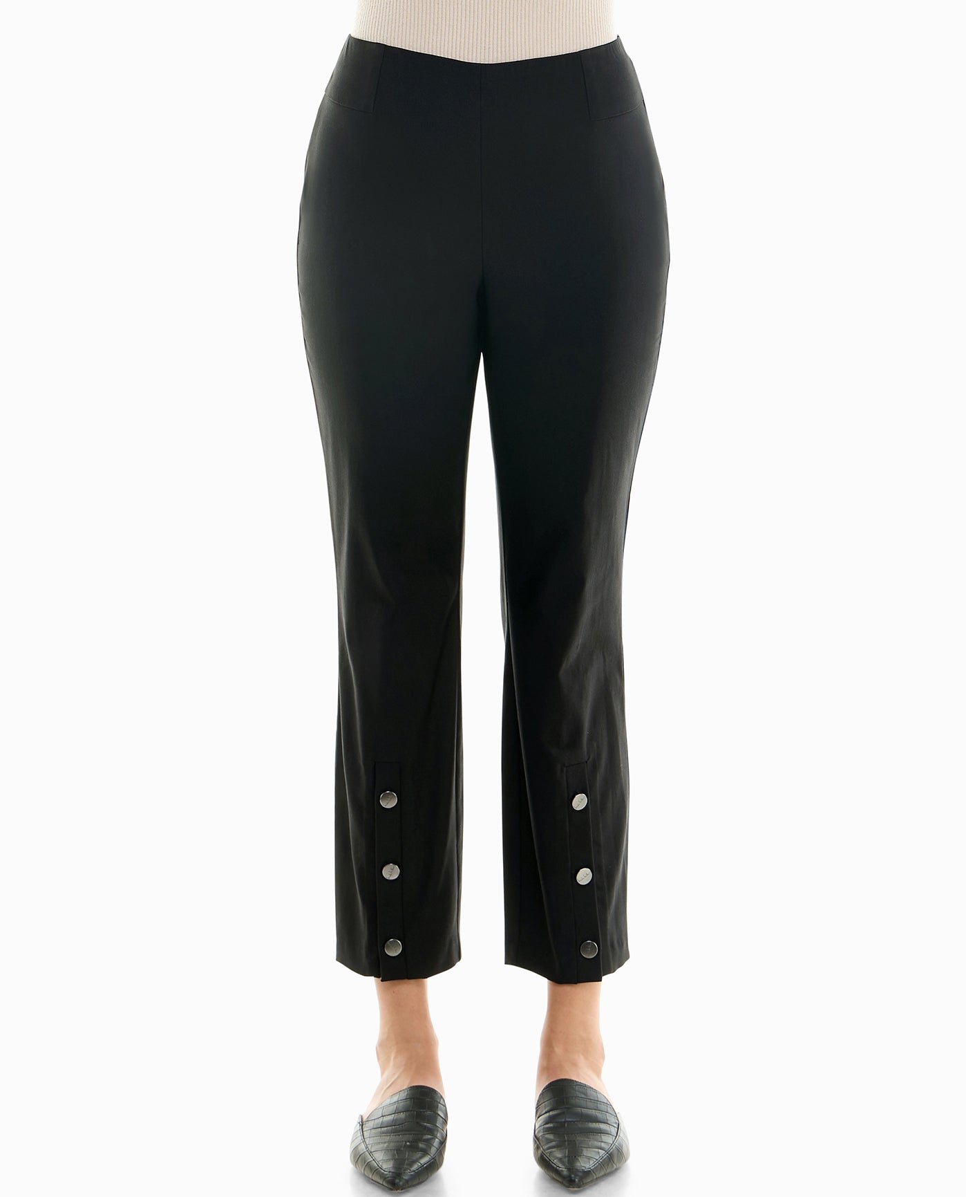 FRONT OF BONNIE STRETCH PULL ON PANT | Very Black