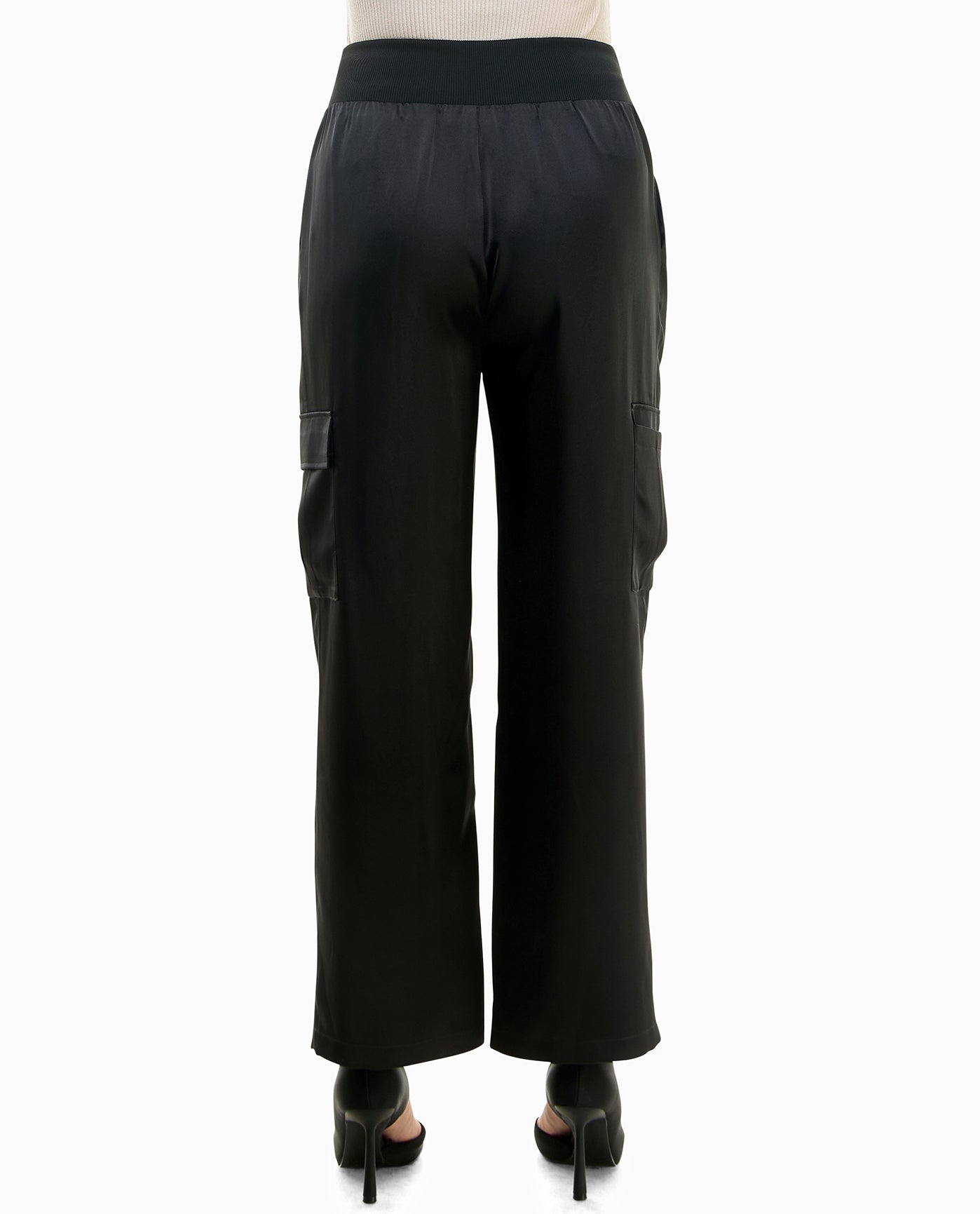 Elastic Waist Regular Satin Women's Trousers -W2GF99Z8-H3R
