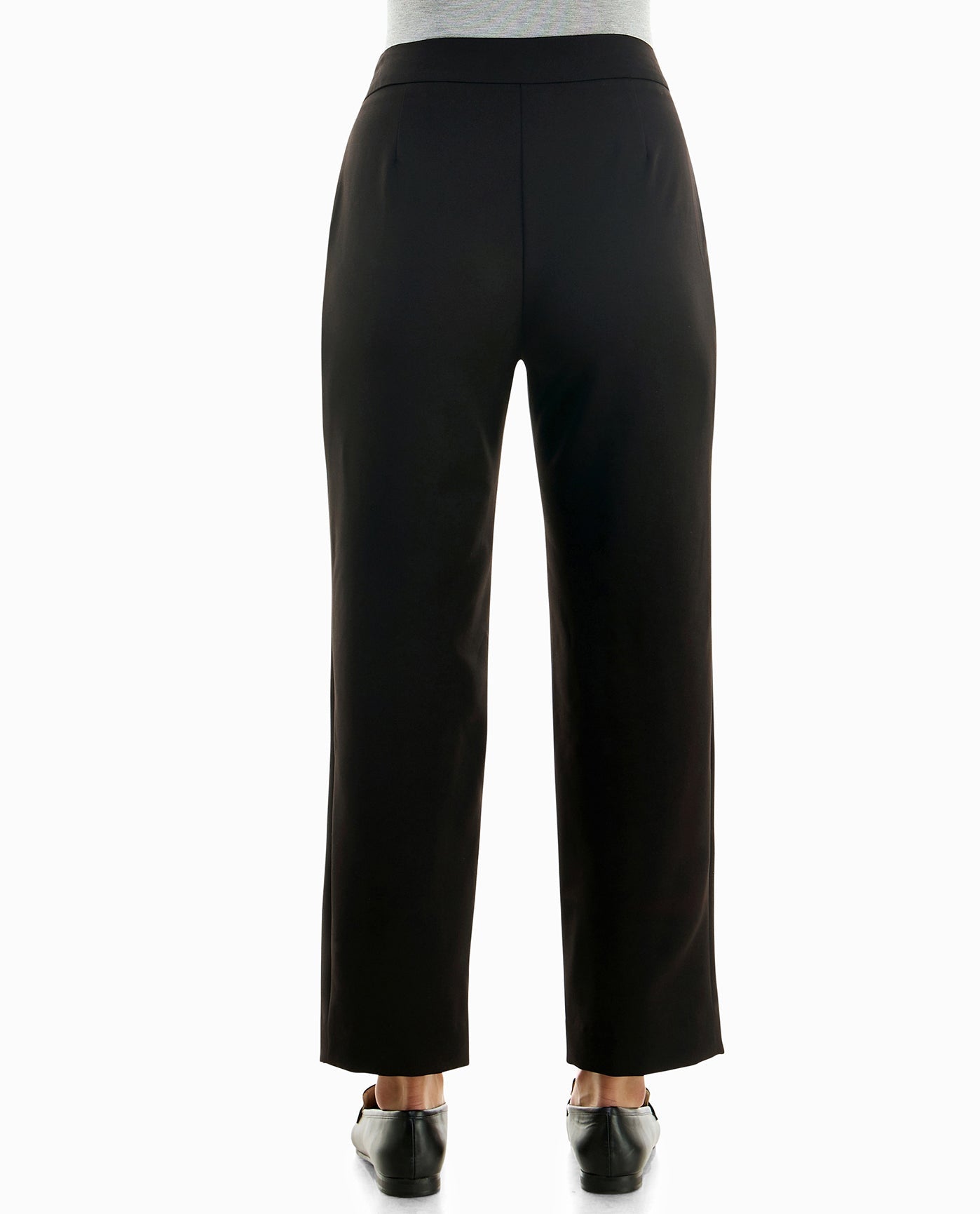 Black high waisted pleated stretch Trousers