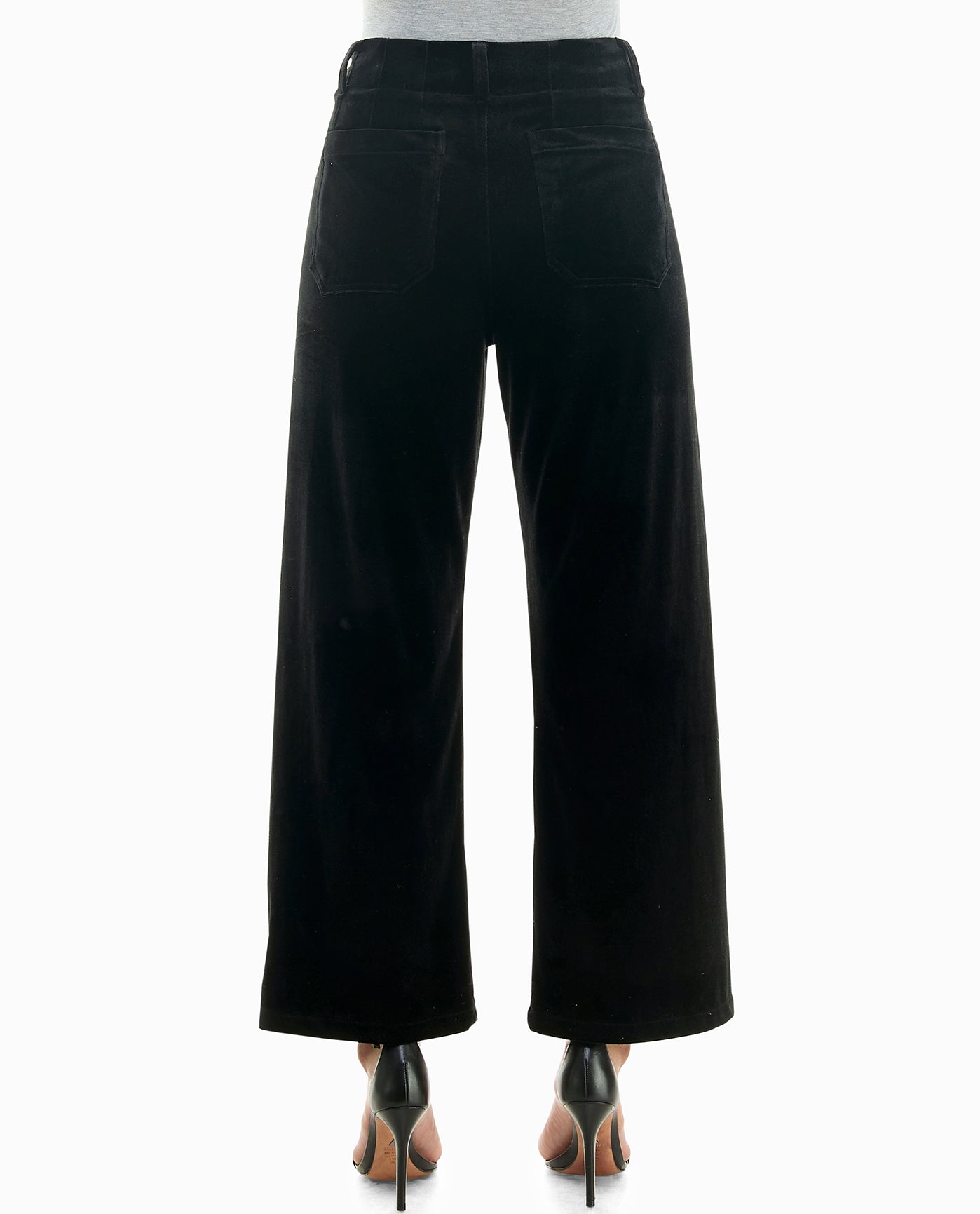 Women's Nicole Miller Designer Zoe Stretch Velvet Zipper Front Pant