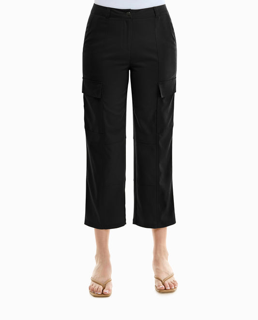 FRONT OF SCARLETT STRETCH CARGO PANT | Very Black
