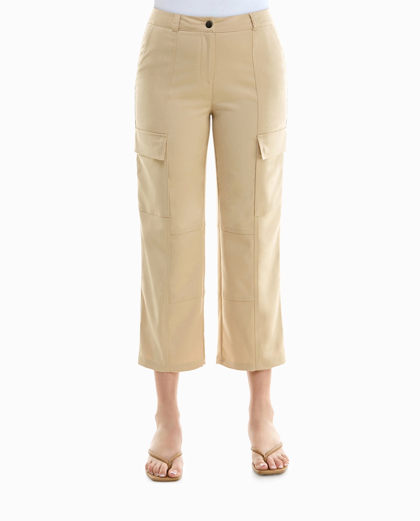 FRONT OF SCARLETT STRETCH CARGO PANT | Warm Sand
