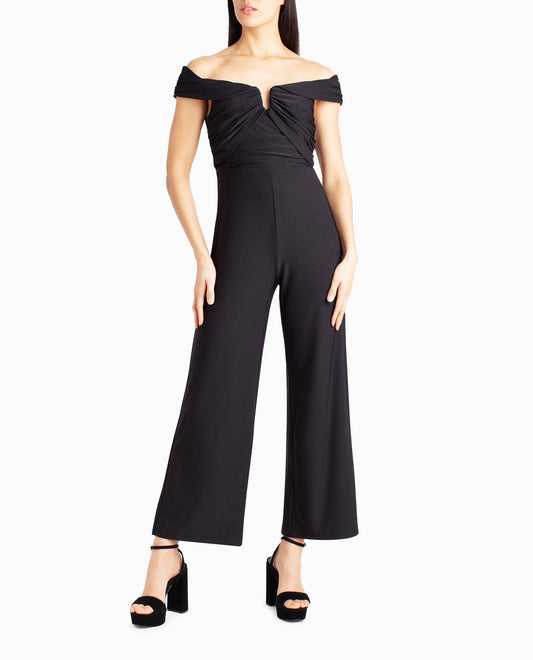 FRONT OF WHITNEY OFF-THE-SHOULDER JUMPSUIT | Very Black