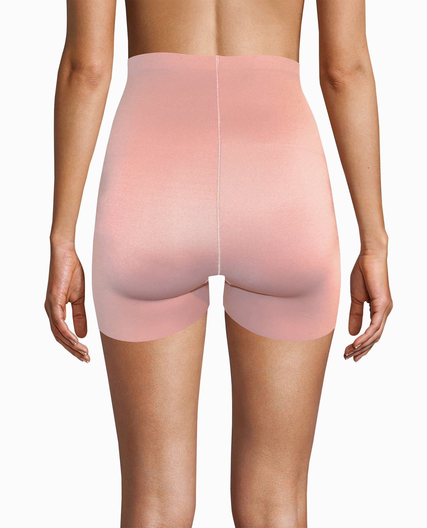 BACK OF CAFE LATTE SCUBA HIGH WAISTED SHAPING SHORTS | Black and Cafe Latte