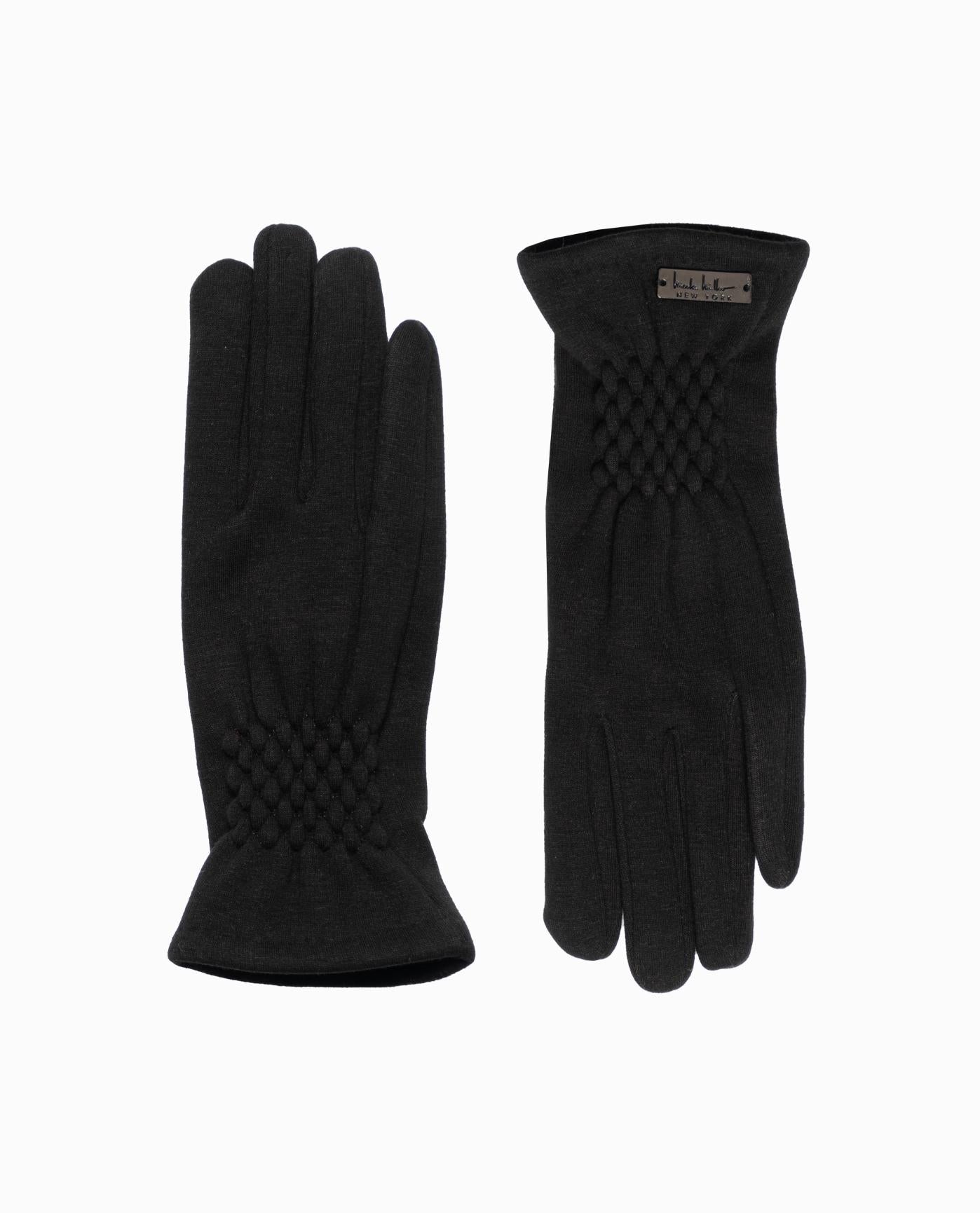 TOP OF QUILTED STRETCH GLOVE | Black