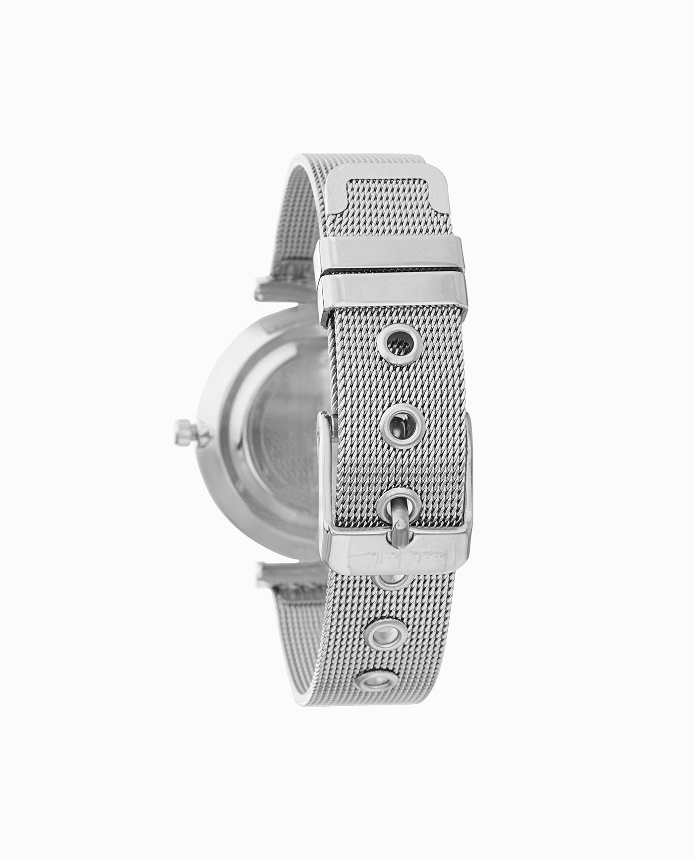SNAKE/SILVER TONE STAINLESS STEEL STRAP WATCH, 32mm BAND CLOSE UP | Silver And Snake