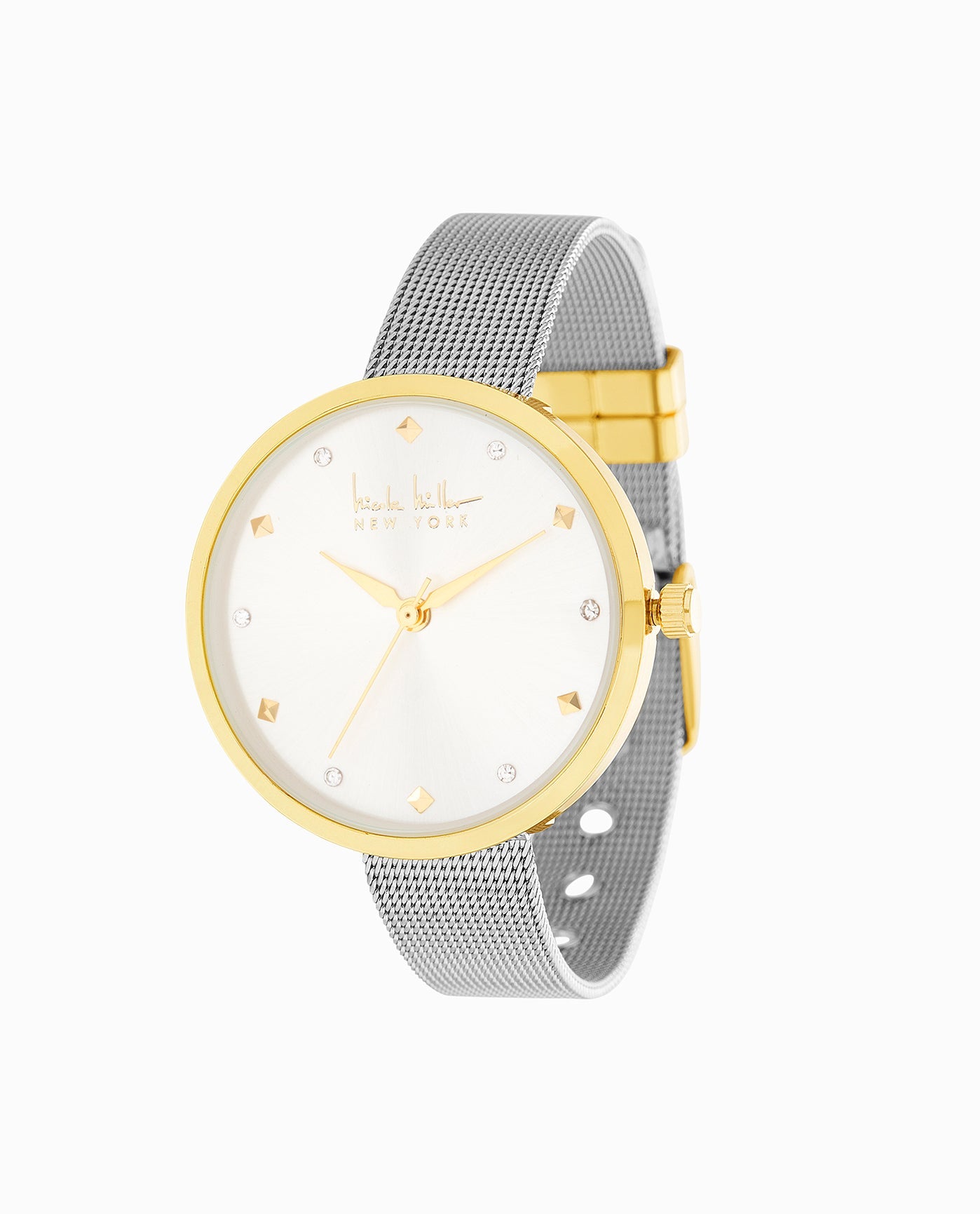 FRONT OF GOLD TONE STAINLESS STEEL STRAP WATCH, 36mm | Gold And Silver