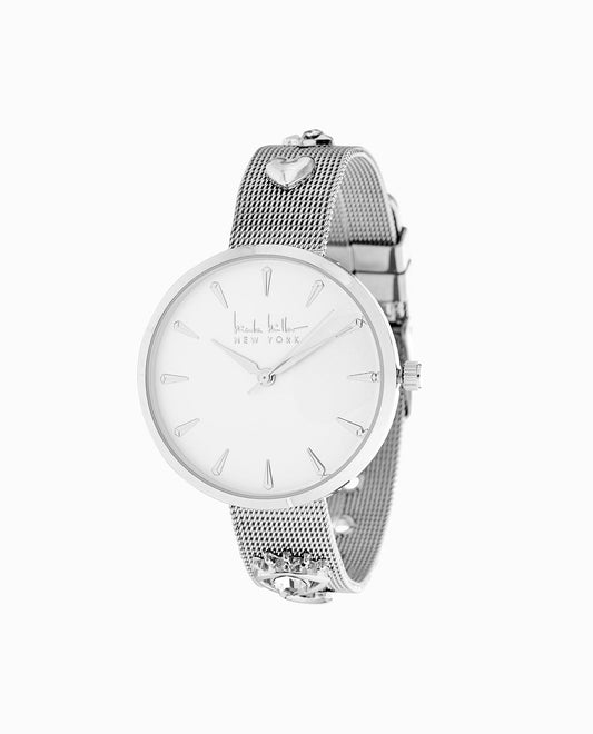 FRONT OF STAINLESS STEEL STRAP WATCH, 36mm | Silver